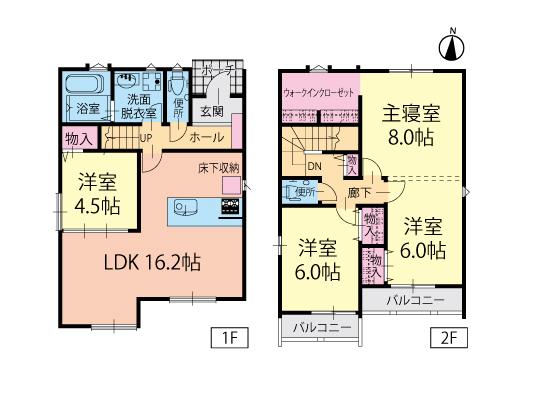 Floor plan. (C Building), Price 34,900,000 yen, 4LDK, Land area 126.24 sq m , Building area 98.96 sq m