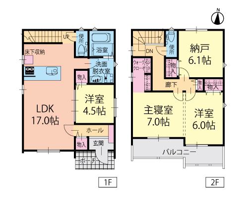 Floor plan. (E Building), Price 33,900,000 yen, 3LDK+S, Land area 126.38 sq m , Building area 99.79 sq m