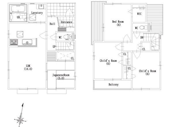 Other building plan example. Building plan example (No. 1 place) building price 17.4 million yen, Building area 91.10 sq m