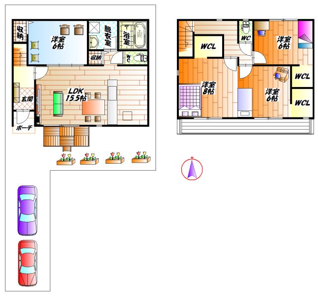 Floor plan. 31,900,000 yen, 4LDK, Land area 136.81 sq m , Building area 99.37 sq m B Building