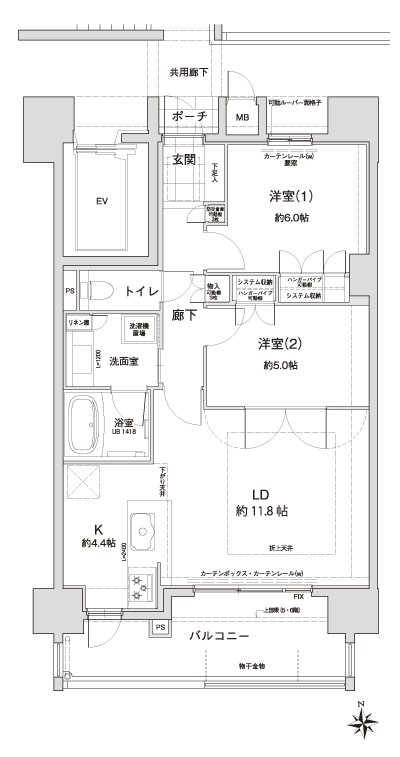 Floor: 2LDK, occupied area: 62.38 sq m, Price: 24.4 million yen ~ 25,300,000 yen