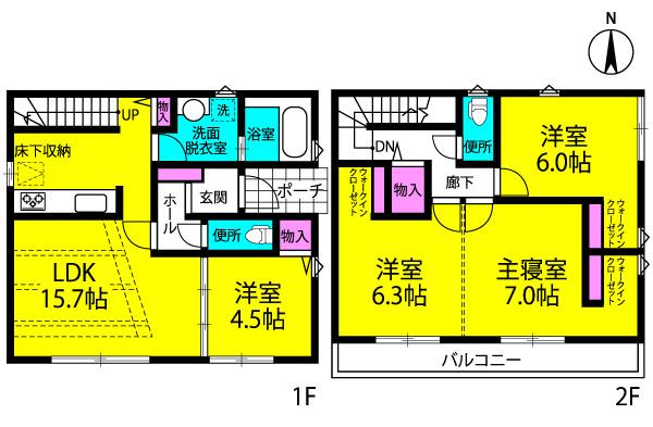 Floor plan. 25,900,000 yen, 4LDK, Land area 111 sq m , Building area 99.58 sq m