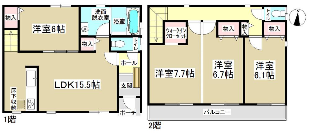 Floor plan. (A Building), Price 32,900,000 yen, 4LDK, Land area 136.8 sq m , Building area 99.37 sq m