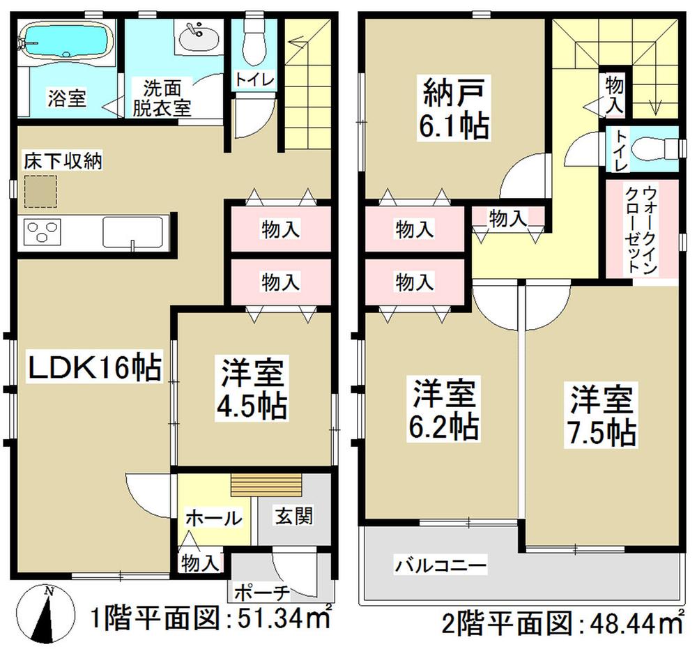 Floor plan. (D Building), Price 32,900,000 yen, 3LDK+S, Land area 105 sq m , Building area 99.78 sq m