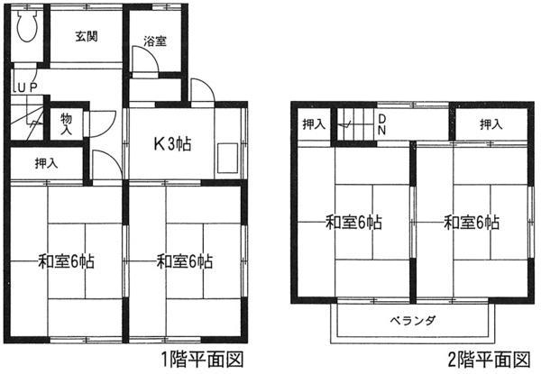 Floor plan. 9,980,000 yen, 4K, Land area 77.46 sq m , Building area 58.66 sq m