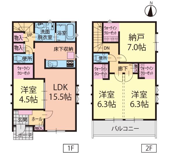 Floor plan. (D Building), Price 33,900,000 yen, 3LDK+S, Land area 100 sq m , Building area 98.54 sq m