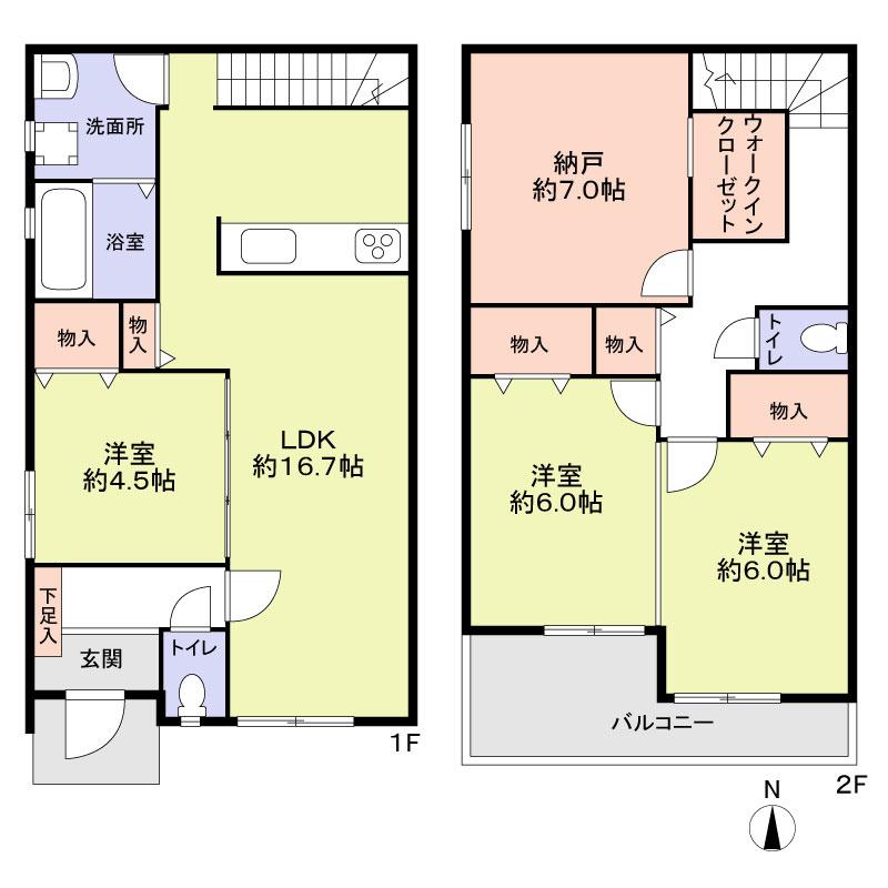 Floor plan. 33,900,000 yen, 2LDK + S (storeroom), Land area 100 sq m , Building area 98.54 sq m 2SLDK