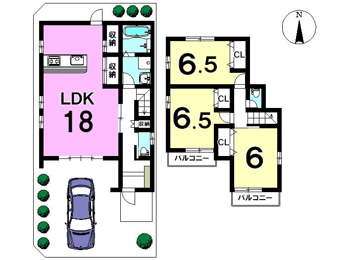 Floor plan. 27,800,000 yen, 3LDK, Land area 96.46 sq m , Building area 93.57 sq m