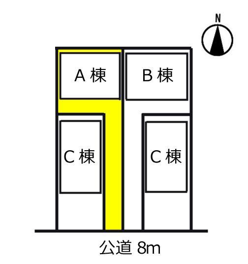 The entire compartment Figure. The property is a building A. Front road of the comfort 8m