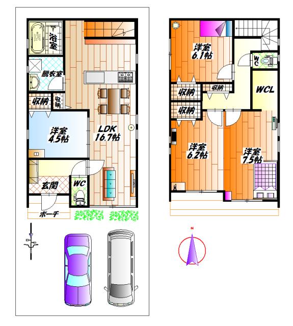 Floor plan. 24,900,000 yen, 4LDK, Land area 100 sq m , Building area 99.78 sq m I Building