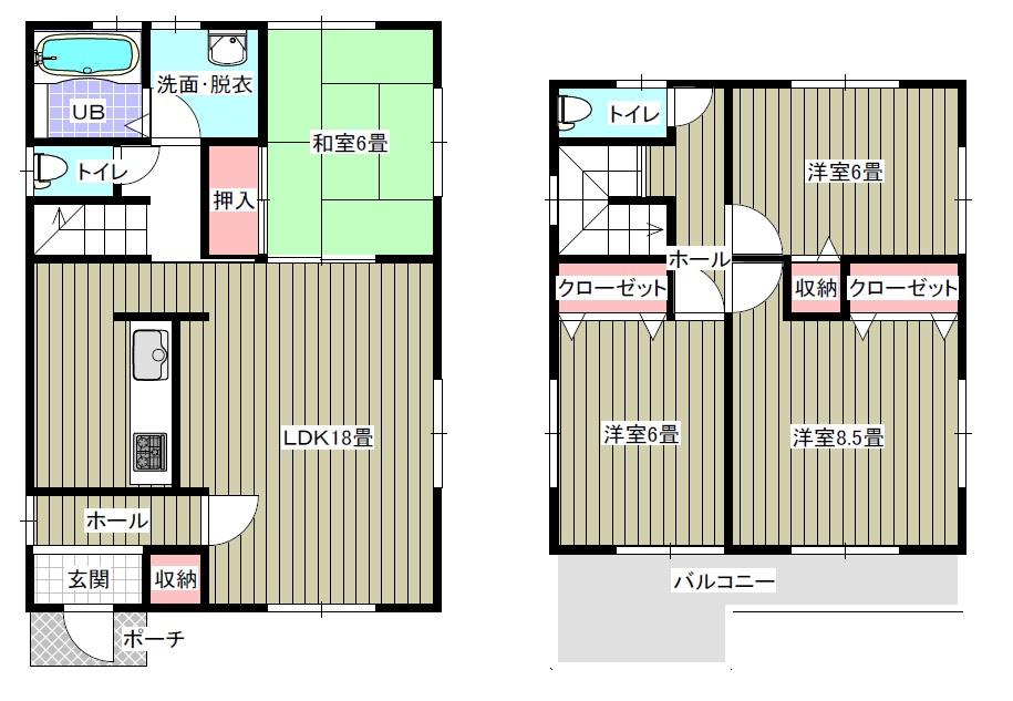 Compartment figure. (Building 2), Price 25,800,000 yen, 4LDK, Land area 147.71 sq m , Building area 104.34 sq m