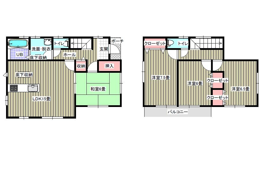 Floor plan. (4 Building), Price 27,800,000 yen, 4LDK, Land area 129.45 sq m , Building area 97.72 sq m