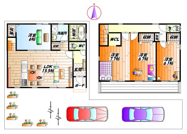 Floor plan. 32,900,000 yen, 4LDK, Land area 136.8 sq m , Building area 99.37 sq m A Building