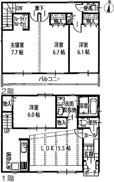 Floor plan. (A Building), Price 32,900,000 yen, 4LDK, Land area 136.8 sq m , Building area 99.37 sq m