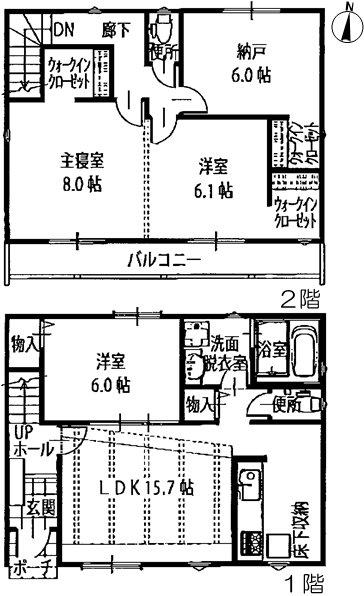 Floor plan. (B Building), Price 31,900,000 yen, 3LDK+S, Land area 136.81 sq m , Building area 99.37 sq m