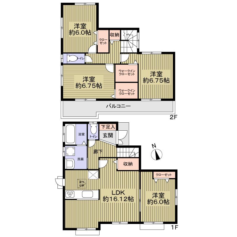 Floor plan. 35,800,000 yen, 4LDK, Land area 145.52 sq m , Building area 102.08 sq m 4LDK