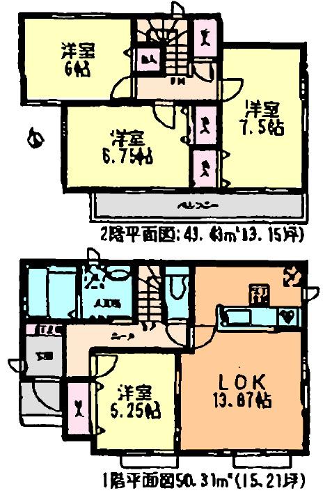 Floor plan. (D Building), Price 24,800,000 yen, 4LDK, Land area 118.67 sq m , Building area 93.79 sq m
