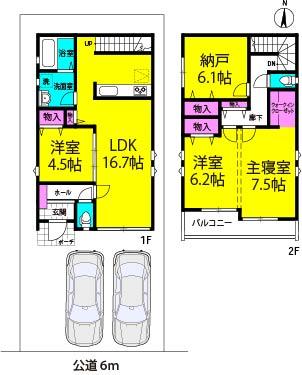 Floor plan. 24,900,000 yen, 3LDK + S (storeroom), Land area 100 sq m , Building area 99.78 sq m