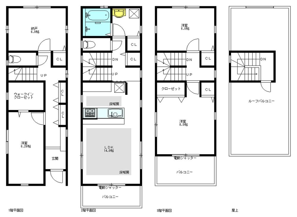 Floor plan. 34,800,000 yen, 4LDK, Land area 73.82 sq m , Building area 116.35 sq m