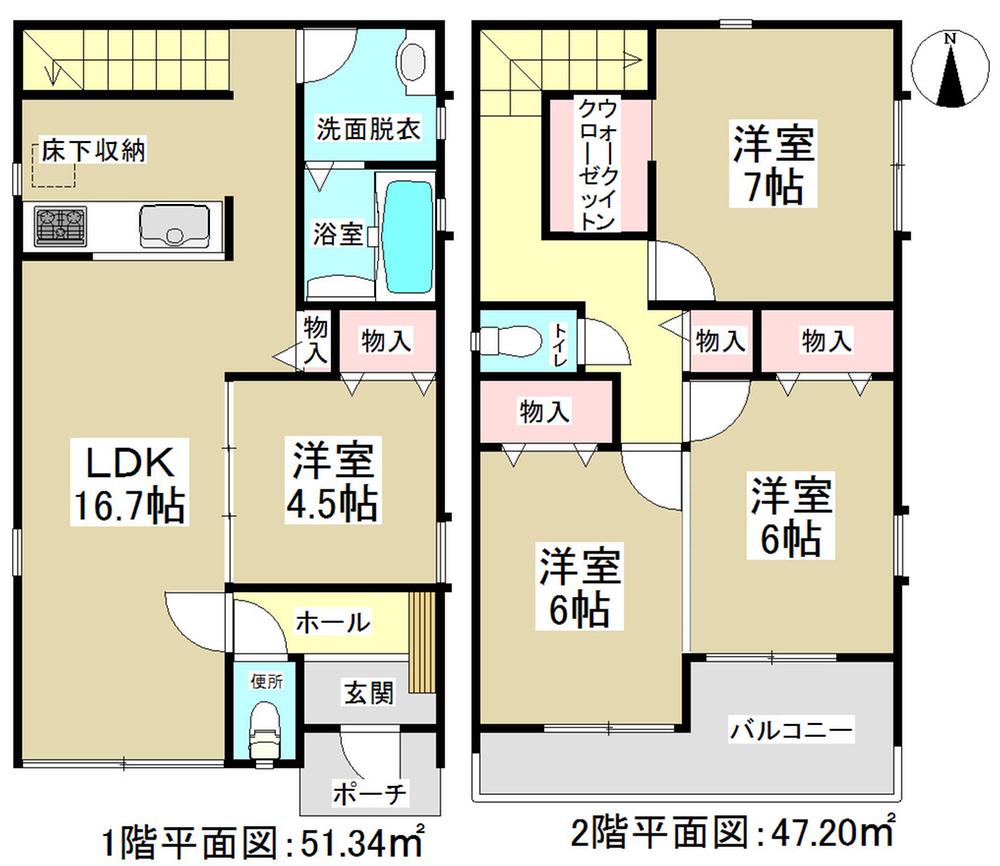 Floor plan. (J Building), Price 23,900,000 yen, 3LDK+S, Land area 100 sq m , Building area 98.54 sq m