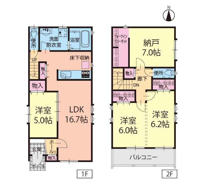 Floor plan. (B Building), Price 33,900,000 yen, 3LDK+S, Land area 100 sq m , Building area 99.58 sq m