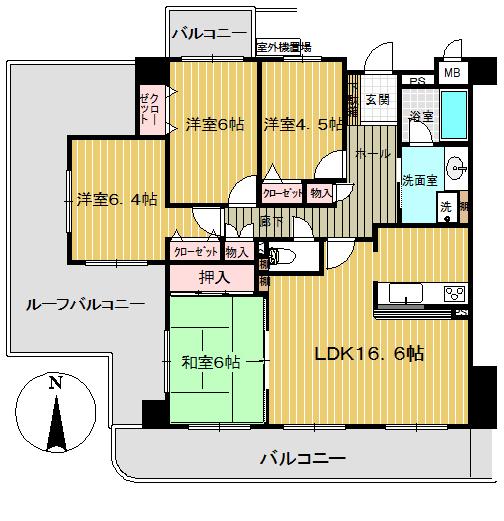 Floor plan. 4LDK, Price 24,900,000 yen, Occupied area 88.42 sq m , Balcony area 17.72 sq m