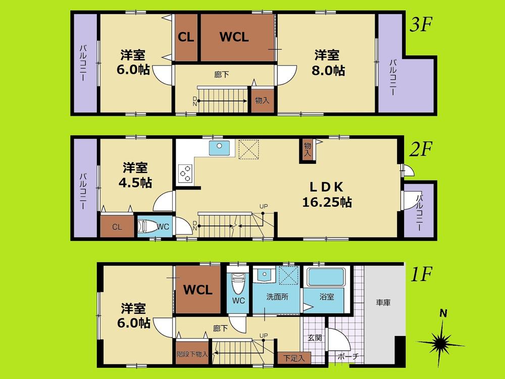 Floor plan. 31,800,000 yen, 4LDK + 2S (storeroom), Land area 80.49 sq m , Building area 117.52 sq m