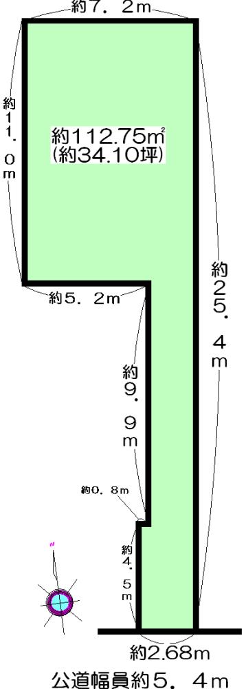Compartment figure. Land price 7.5 million yen, Land area 112.21 sq m