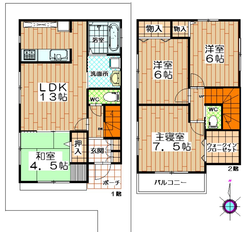 Building plan example (floor plan). Building plan example Building price 13.5 million yen, Building area 89.42 sq m Material provided by Ida design