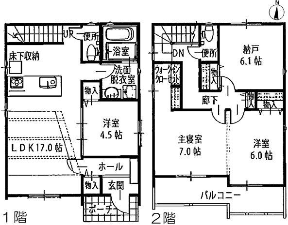 Floor plan. (E Building), Price 33,900,000 yen, 3LDK+S, Land area 126.38 sq m , Building area 99.79 sq m