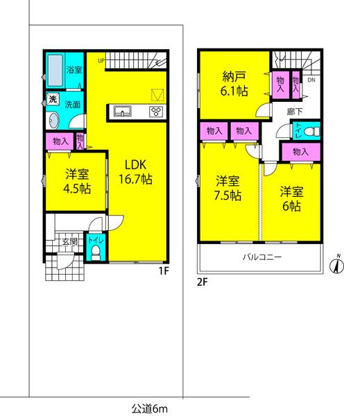 Floor plan. 24,900,000 yen, 3LDK + S (storeroom), Land area 100 sq m , Building area 98.54 sq m