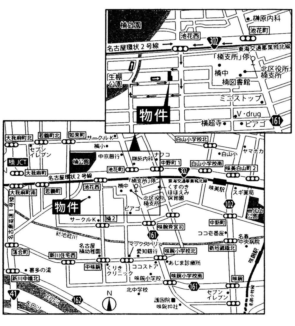 Local guide map. Nagoya Kita-ku, camphor tree 1-chome, 2013 No. 1