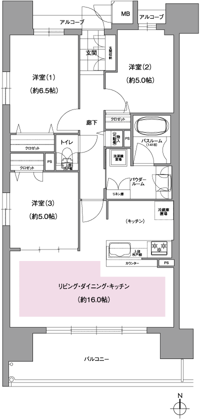 Floor: 3LDK, occupied area: 72.83 sq m, Price: 31,807,000 yen ・ 34,347,200 yen