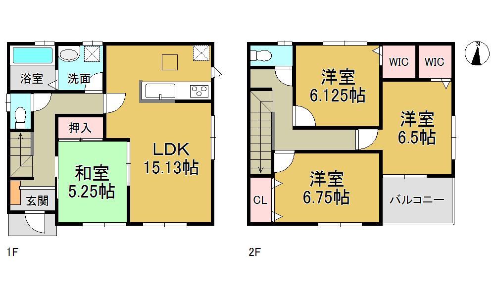 Floor plan. (Building 2), Price 27,900,000 yen, 4LDK, Land area 127.61 sq m , Building area 99.8 sq m