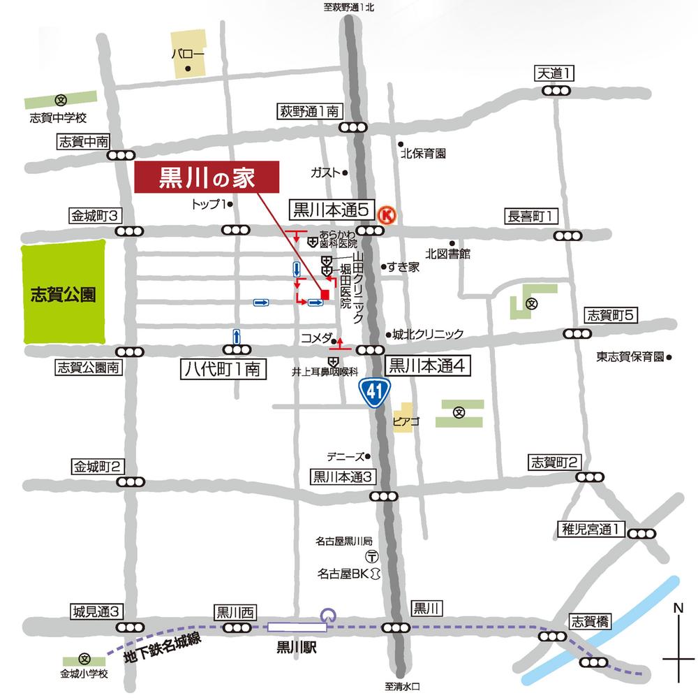 Local guide map. access ・ shopping ・ It is close to school