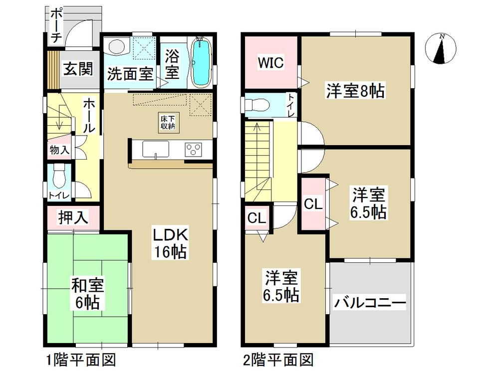 Floor plan. (1 Building), Price 33,800,000 yen, 4LDK, Land area 143.82 sq m , Building area 98.82 sq m