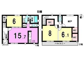 Floor plan. (Kusunoki of the house 6 B Building), Price 31,900,000 yen, 4LDK, Land area 136.81 sq m , Building area 99.37 sq m