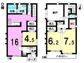 Floor plan. (Kusunoki of the house 6 D Building), Price 33,900,000 yen, 4LDK, Land area 105 sq m , Building area 99.78 sq m