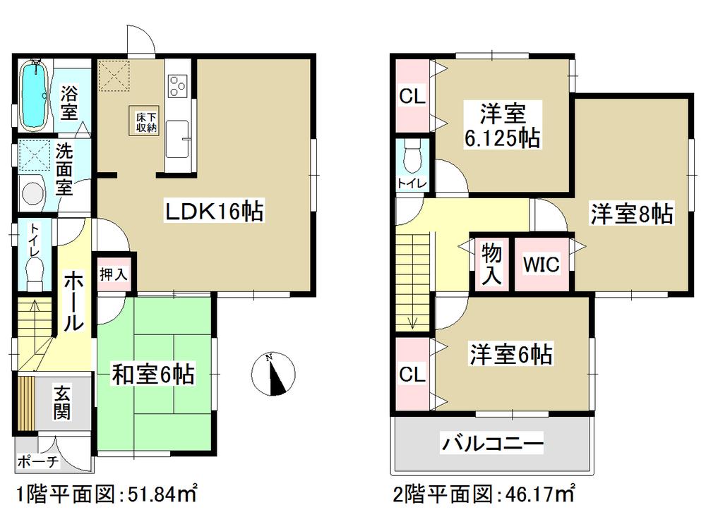 Floor plan. (1 Building), Price 33,800,000 yen, 4LDK, Land area 116.3 sq m , Building area 98.01 sq m