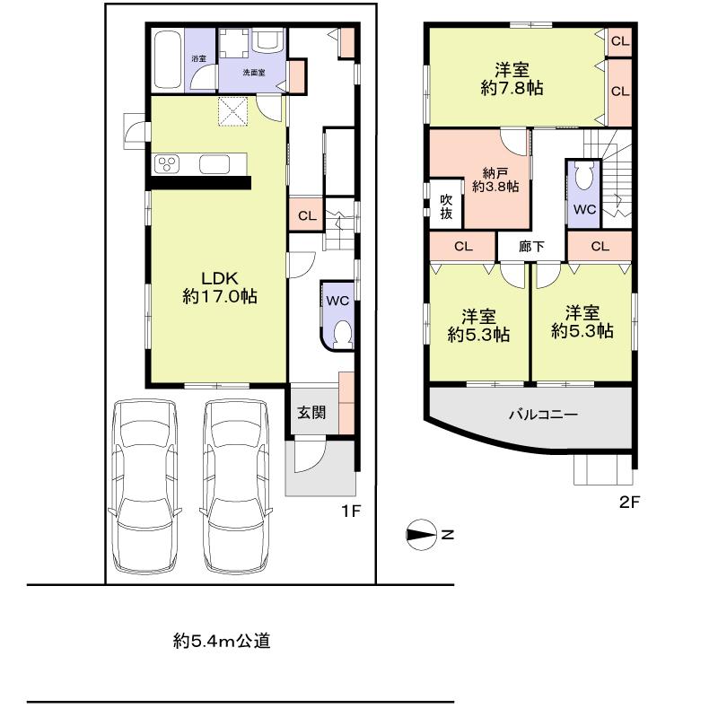 Floor plan. 39,500,000 yen, 3LDK + S (storeroom), Land area 109.72 sq m , Building area 105.59 sq m 3SLDK