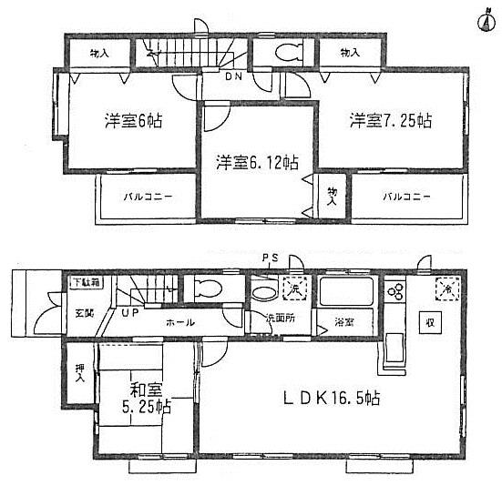 Floor plan. (B Building), Price 28.8 million yen, 4LDK, Land area 124.72 sq m , Building area 96.69 sq m