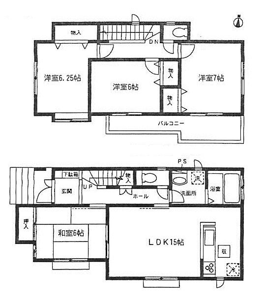 Floor plan. (D Building), Price 34,800,000 yen, 4LDK, Land area 120.99 sq m , Building area 98.14 sq m