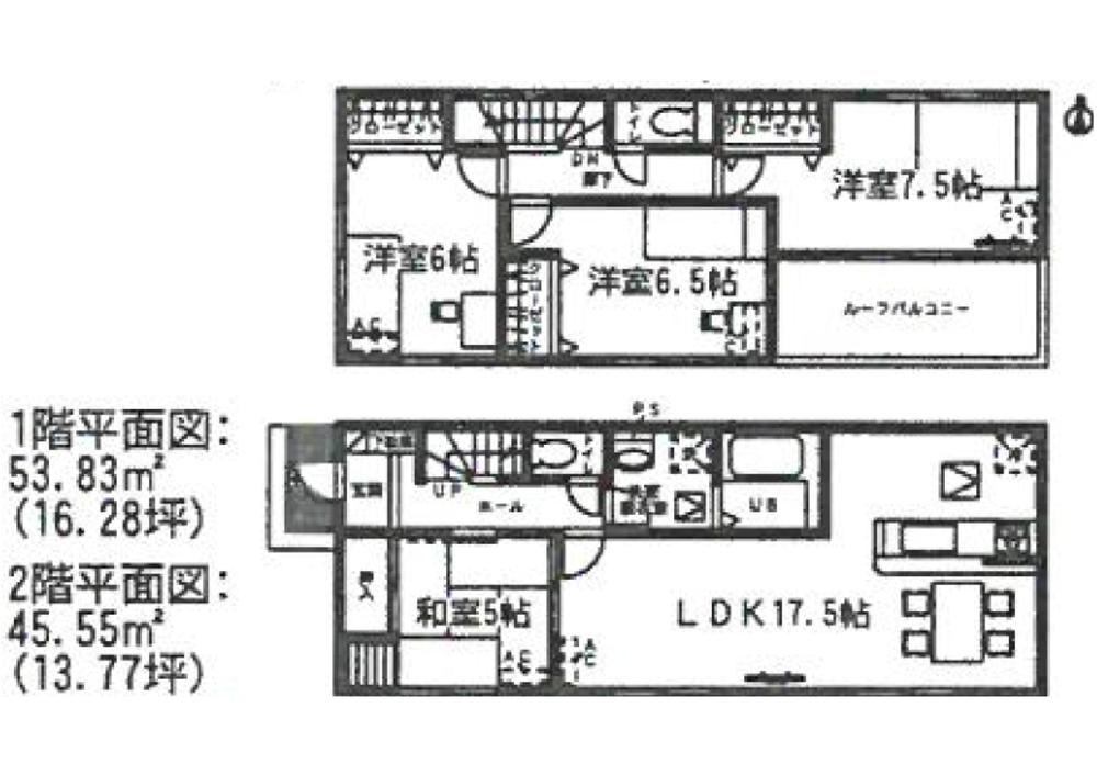 Floor plan. (6 Building), Price 25,900,000 yen, 4LDK, Land area 163.75 sq m , Building area 99.38 sq m
