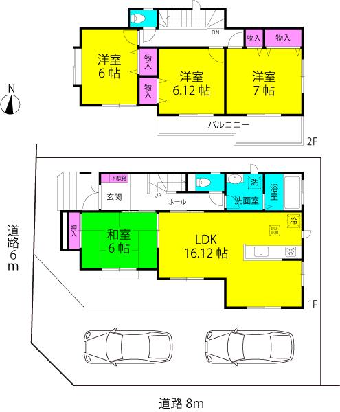 Floor plan. 34,800,000 yen, 4LDK, Land area 127.2 sq m , Building area 101.03 sq m