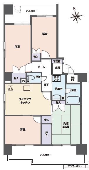 Floor plan. 3LDK, Price 12.9 million yen, Occupied area 67.19 sq m , Balcony area 16.26 sq m   ■ 3LDK