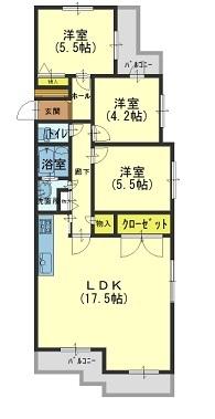 Floor plan. 3LDK, Price 12.8 million yen, Footprint 75.2 sq m , Balcony area 9.14 sq m H25.9_Tsukichujunrifomukansei