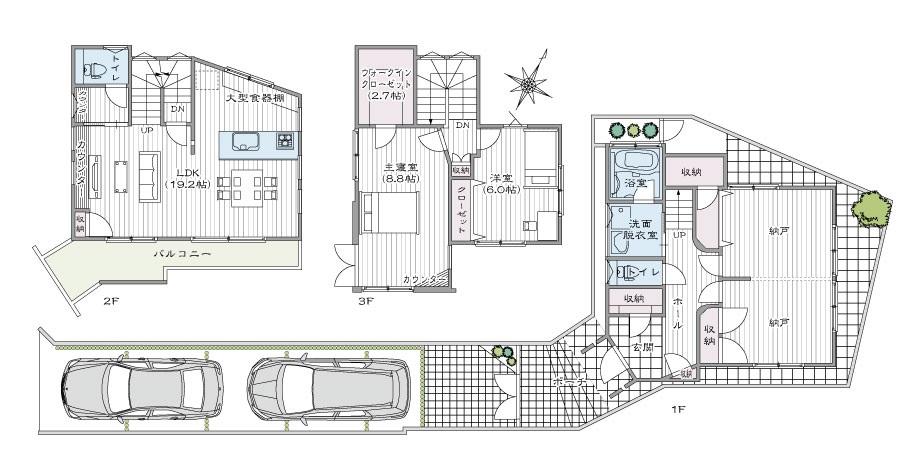 Floor plan. Fujigaoka Station just south of the project! DESIGN STUDIO MOROTO is shoot Takaragaoka ・ Of sky view house! 