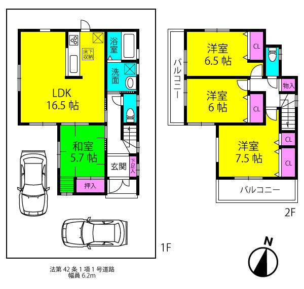 Floor plan. 36,800,000 yen, 4LDK, Land area 122.57 sq m , Building area 98.01 sq m