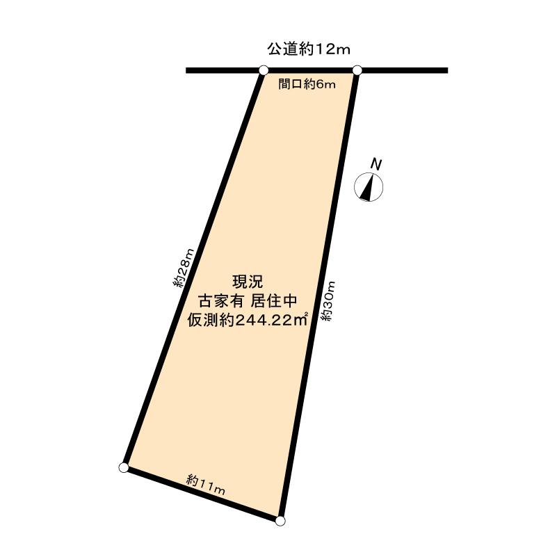 Compartment figure. Land price 54 million yen, Population between the land area 244.22 sq m 6m