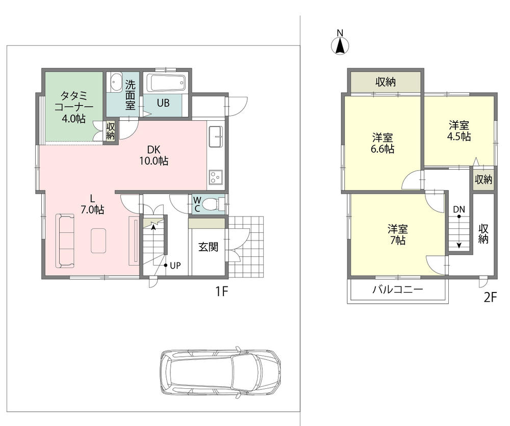 Floor plan. 43,800,000 yen, 4LDK, Land area 151.24 sq m , Building area 90.58 sq m entrance door, Entrance tile, Water around all replaced with a new one, All rooms with lighting, Outer wall paint construction and installation after delivery